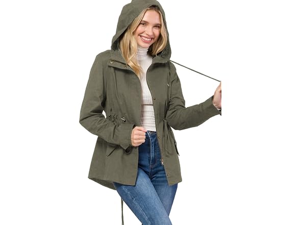 Design By Olivia Women (XL) Military Anorak Hoodie
