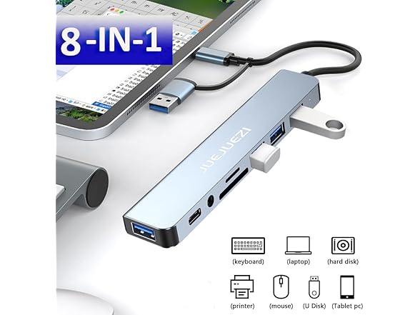 JUEJUEZI USB Hub 3.0 Multiport Adapter