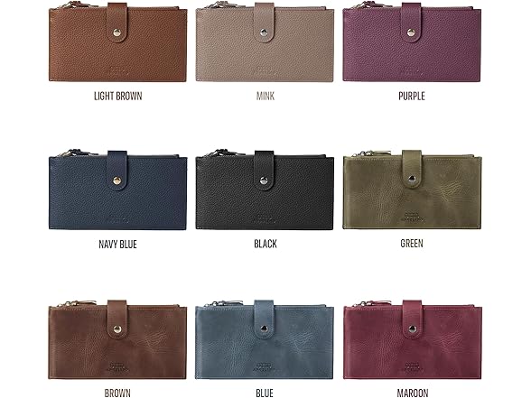 Leather Bifold Wallet Navy Blue RFID