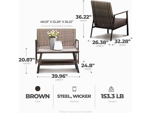 Four Seasons Courtyard Nantucket 4 Piece Patio Furniture Set
