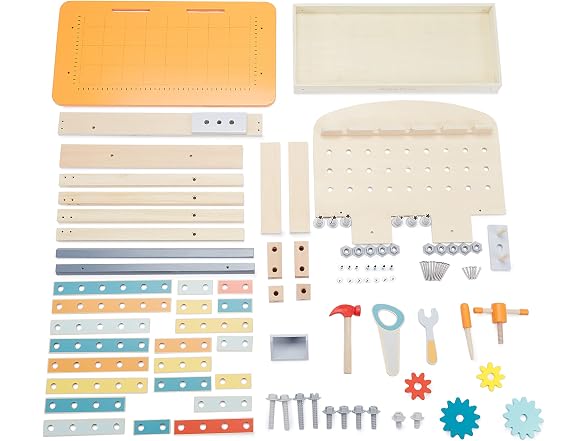 Amazon Basics Wooden Play Toy Tool Set
