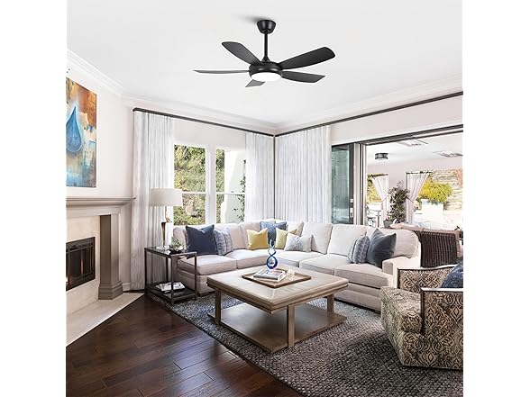 Parrot Uncle F5004BK 42" Modern Black Ceiling Fan