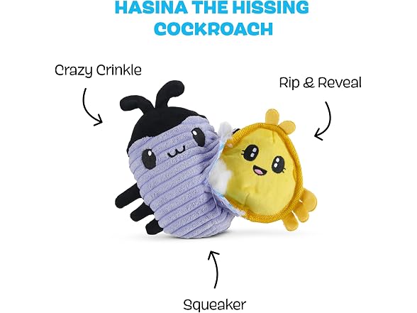 BarkBox Hasina the Hissing Cockroach Dog Toy