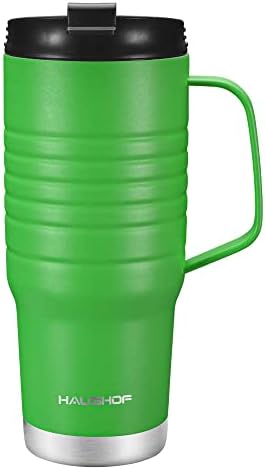 HAUSHOF 24 oz Travel Mug with Handle, Stainless Steel Vacuum Insulated Coffee, Double Wall Travel Mugs with Leakproof Lid, BPA Free