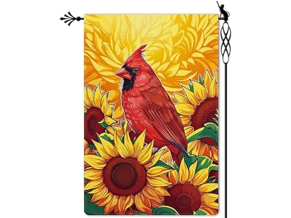 Fall Cardinal Garden Flag 12