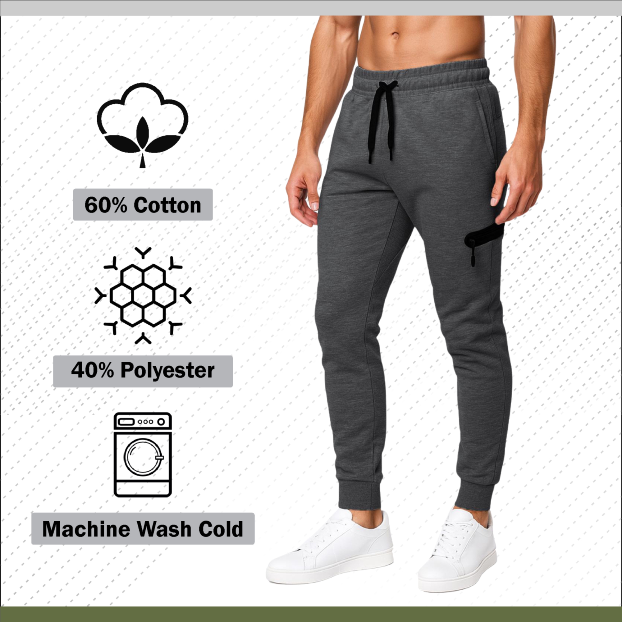 (1 or 2Pk) Mens Tech Fleece Jogger Pants - Gallery 31