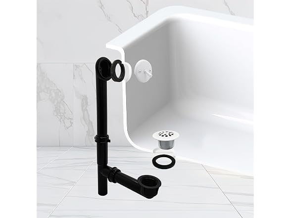 Westbrass 14in Tub Waste Overflow White