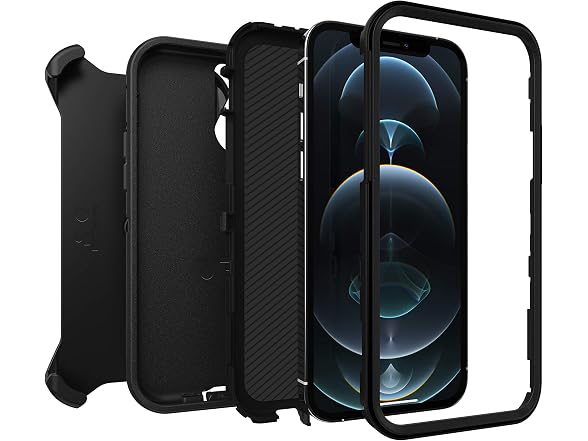 OtterBox iPhone 12/12 Pro Defender Case Black