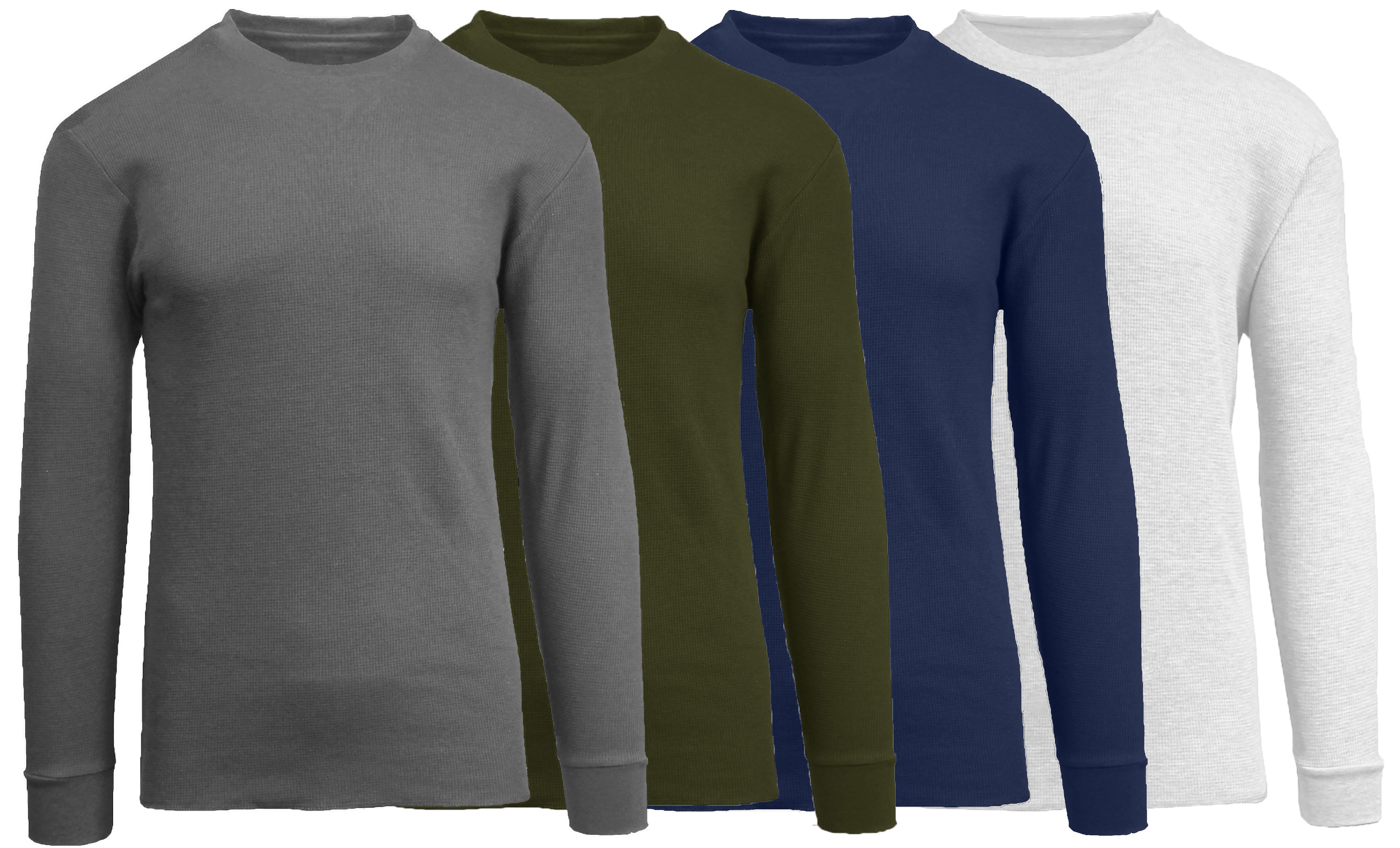 4Pk Mens Waffle-Knit Thermal Shirts - Gallery 16