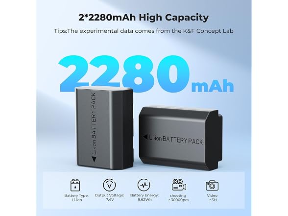 K&F CONCEPT NP-FZ100 2280mAH Battery