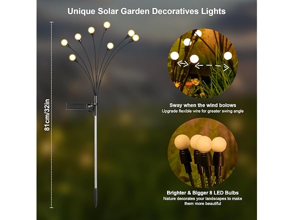 ASMAD Solar Firefly Lights, 6 Pack