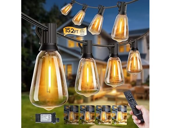 Minetom 152FT Outdoor String Lights with Remote