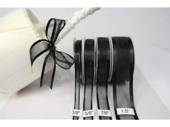 Black Organza Ribbon with Satin Edge-25