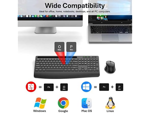 Wireless Keyboard and Mouse Combo
