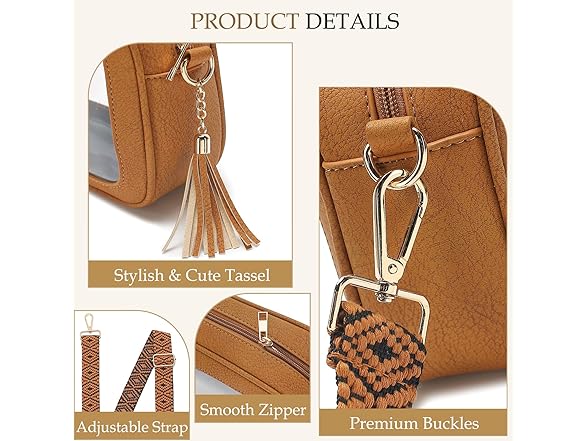 Clear Crossbody Bag with Guitar Strap