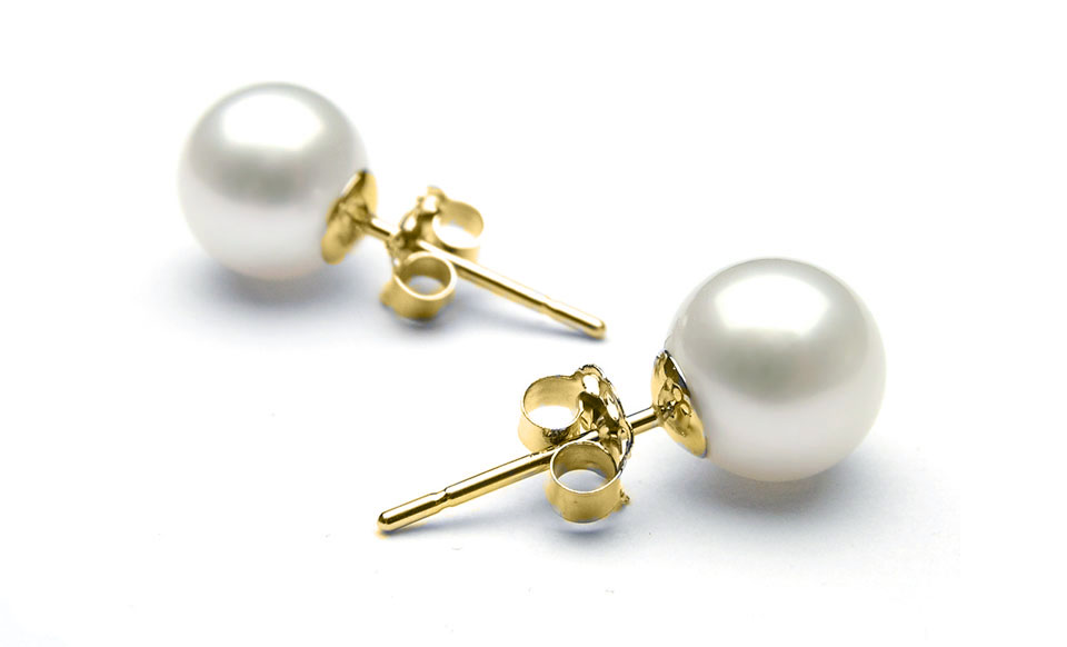 14K Gold Plated Cultured Pearl Studs - Gallery 5