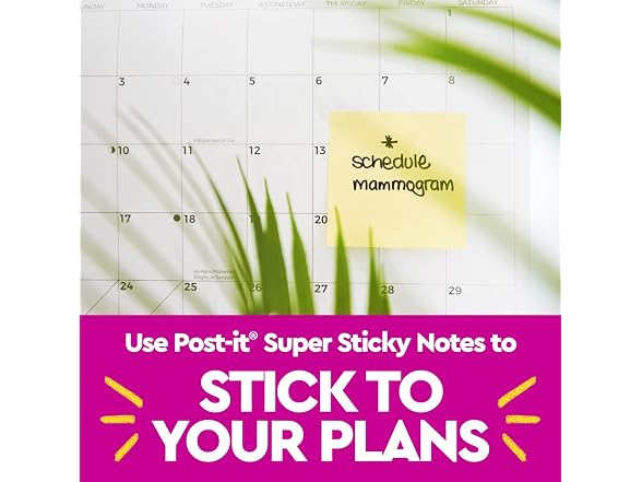 Post-it 100% Recycled Super Sticky Notes, 3 x 3 in, Canary Yellow, 12 Pads