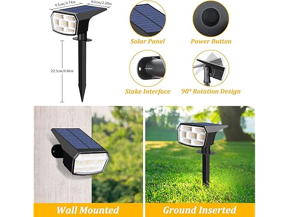 Sucolite 6Pk Solar Spot Light-Warm White