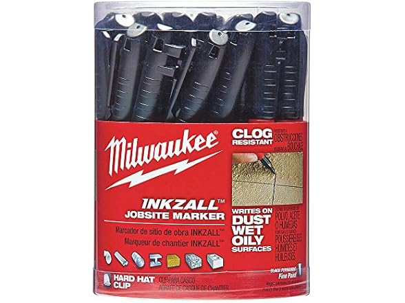 Milwaukee 48-22-3100 Marker, 1 mm Tip, Black, 36pk