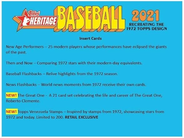 2021 Topps Heritage Baseball Blaster Box