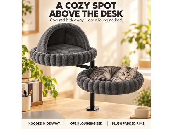 2-Tier Desk Mounted Cat Nest