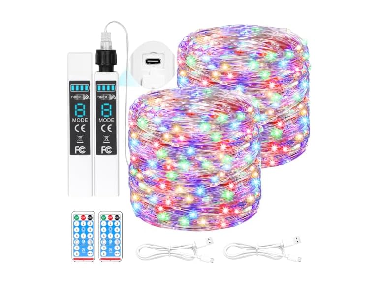 Lakumu KN0001 132FT(66*2) Multicolor Fairy Lights