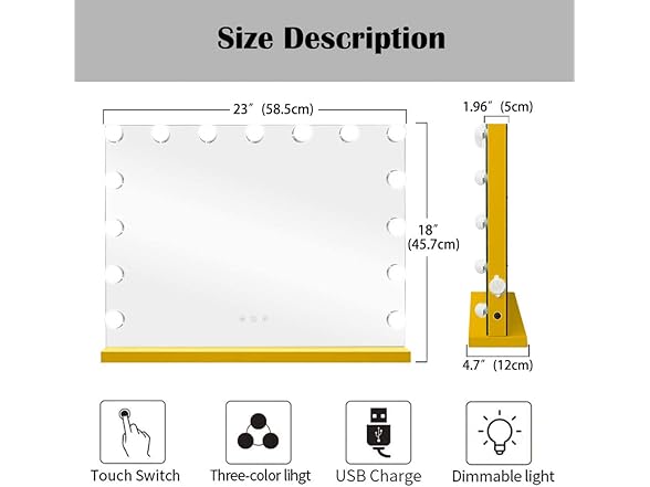 LilyHome LilyHome 22.8"x 18.1" Vanity Mirror Make