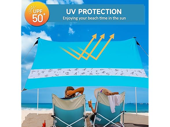 VILLEY Beach Tent Sun Shelter UPF50+ 5 Person
