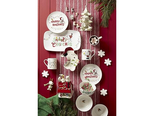 Lenox Snoopy Christmas Accent Plates, Set of 4