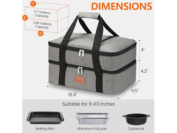 Insulated Double Decker Lunch Bag