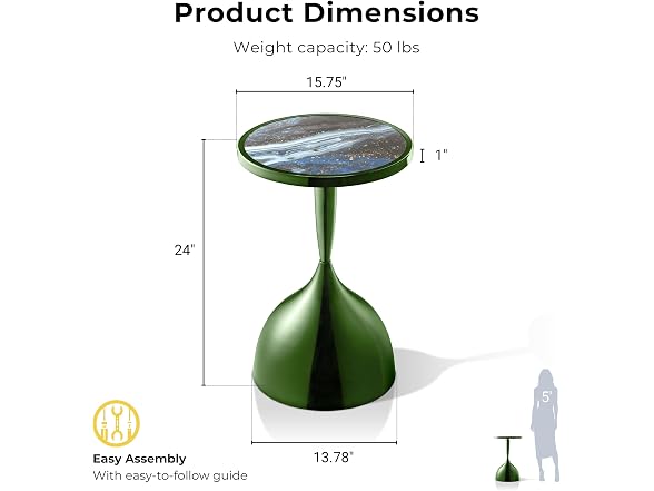Homes Inside Out Halric End Table 24in