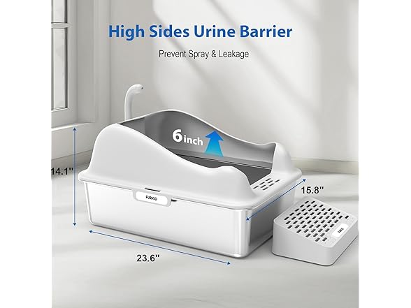 High Sided Stainless Cat Litter Pan