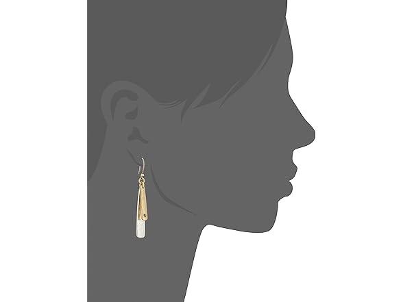 lucky brand two tone double layer earrings
