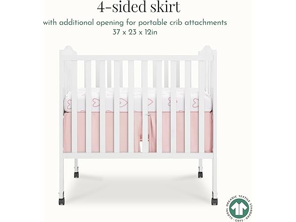 Evolur Baby Pink Heart Crib Bedding Set