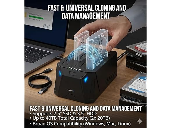 USB 3.0 to SATA Dual Bay Docking Station