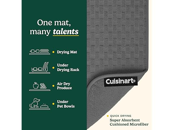 Cuisinart Dish Drying Mat for Kitchen Counter - 2-Pack XL