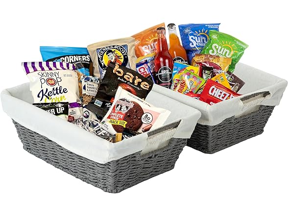 Sukkiri Homu Trapezoid Storage Basket with Handle, Set of 2 Grey