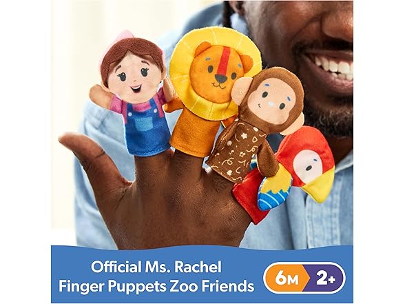 Ms. Rachel Finger Puppets Zoo Friends 4-Pack