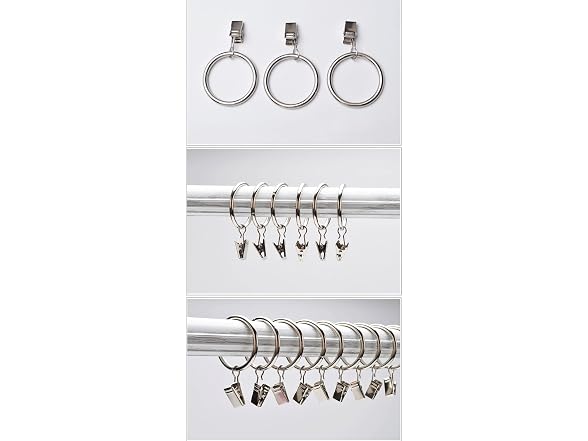 CRIVERS 60pc Practical Metal Curtain Clips, D