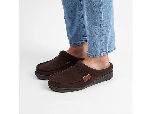 Dearfoams Mens Memory Foam Slippers