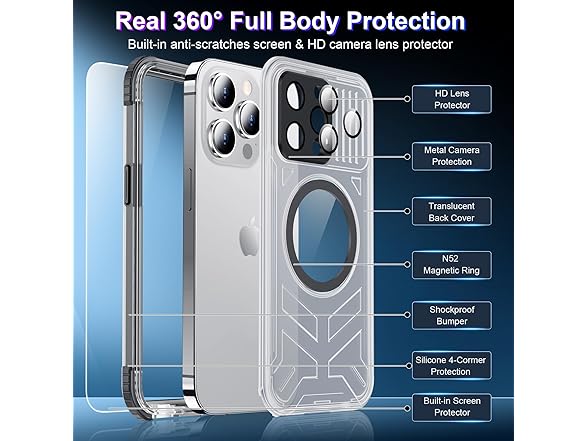 WAVELIFE Waterproof iPhone 15 Pro Case