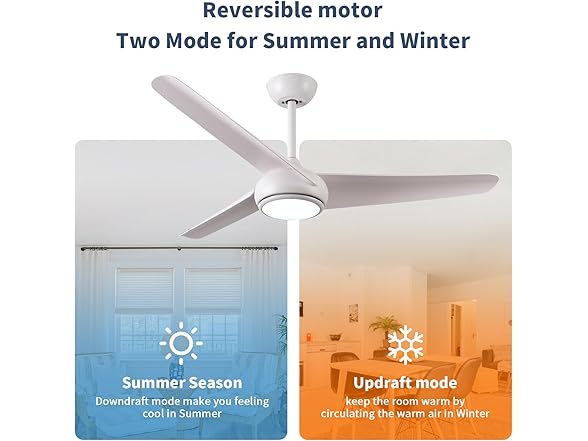 KINDLOV 52in 3-Blade Ceiling Fan