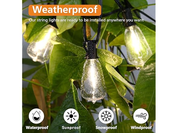 Brightever 200FT Outdoor String Lights with Remote
