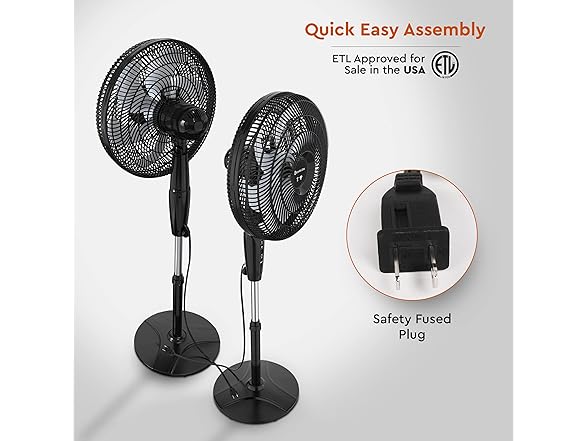 Comfort Zone Smart Oscillating Stand Fan