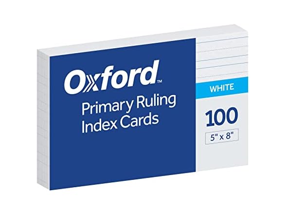 Oxford Oxford Primary Ruled Index Cards, 5 x 8