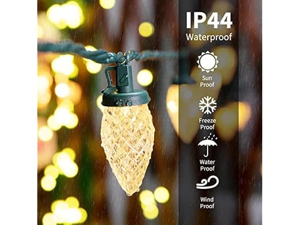 Brightown C9 LED Christmas String Lights, 66ft