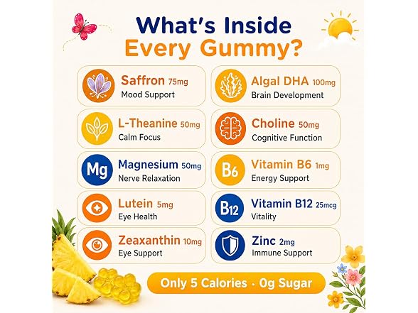 Saffron Gummies for Kids 4-in-1 Mood