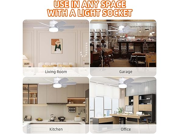 GOLUMU Light Bulb Fan Socket, 3 Modes