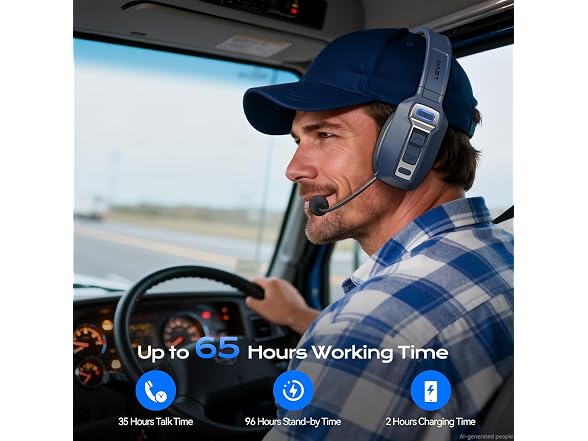 LEVN Trucker Bluetooth Headset AI Noise