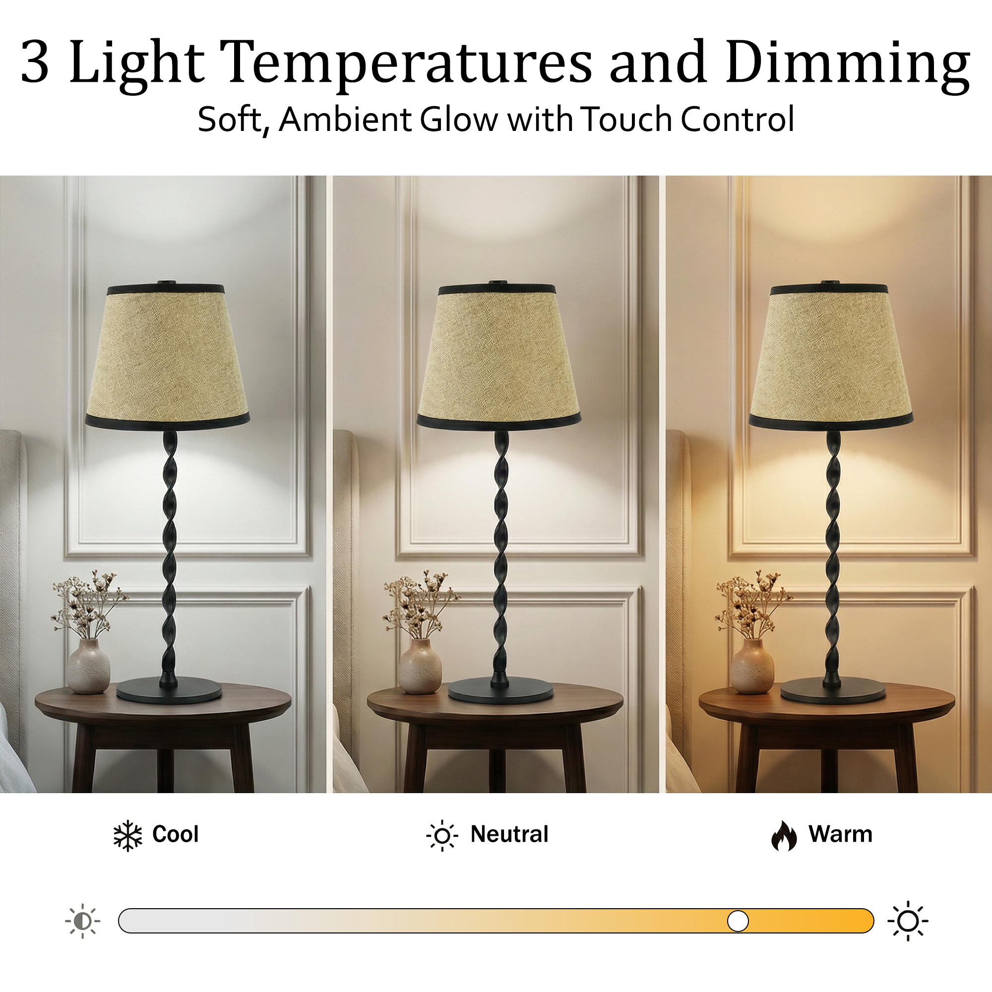 Twist Stem Black Tan Shade Lamp - Gallery 22